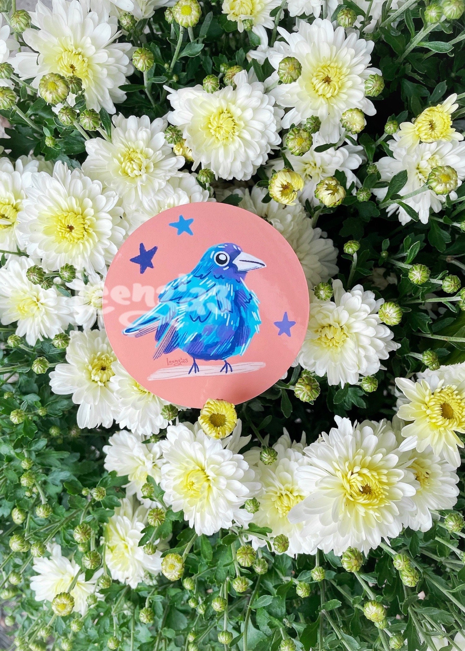 Indigo Bunting Art / Bird Sticker / Bird Art Print / Funny Birds ...