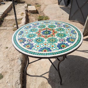 Floral marokkanischen Mosaik Tisch: Handgemachte Terrasse Dekor