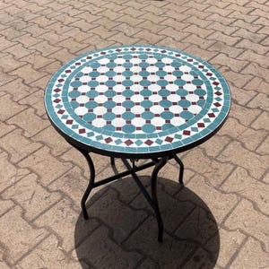 Handgemachter marokkanischer Mosaik-Tisch: Bunter Mosaik-Kachel, Mosaik-Tisch nach Maß