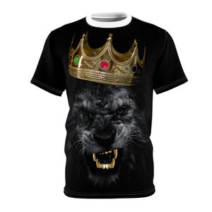 Lion of Judah, Dark Lion, Unisex Cut & Sew Tee (AOP)