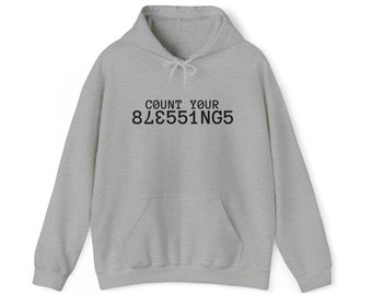 Gesegneter Hoodie, christlicher Hoodie, Zählen Sie Ihren Segen, Unisex-Jersey-Kurzarm-T-Shirt, Unisex-Schwere Mischung ™ Kapuzen-Sweatshirt