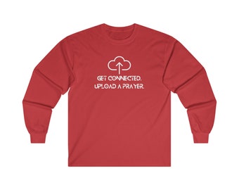 Camisa de oración divertida, camiseta de manga larga ultra algodón