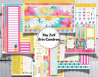 JULY '26 TROPICAL DREAM Monthly Kit for Erin Condren 7x9 LifePlanner | Month View | Dashboard | Notes Page