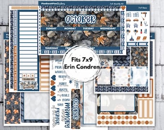 October 26 FALL RETREAT Monthly Kit for Erin Condren 7x9 LifePlanner | Month View | Dashboard | Notes Page