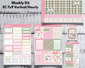 Vertical/Hourly PREPPY PLANNER Sticker Kit for Erin Condren 7x9 LifePlanner