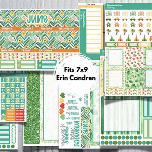JUNE '26 SUMMER GARDEN Monthly Kit for Erin Condren 7x9 LifePlanner | Month View | Dashboard | Notes Page