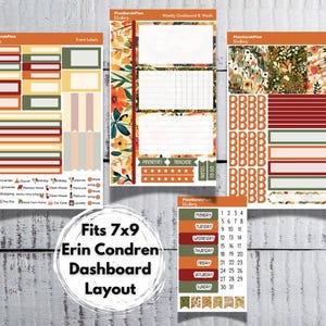 EC Dashboard AUTUMN SPLENDOR Weekly Sticker Kit for Erin Condren 7x9 LifePlanner