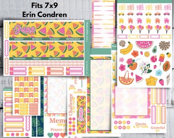 JUNE '23 HELLO SUMMER Monthly Sticker Kit for Erin Condren 7x9 LifePlanner | Month View | Dashboard | Notes Page