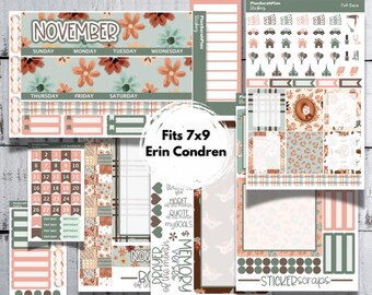 NOVEMBER '25 COZY UP Monthly Kit for Erin Condren 7x9 LifePlanner | Month View | Dashboard | Notes Page