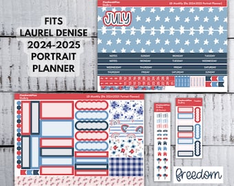 JULY '24 Freedom Sticker Kit for Laurel Denise 2024-2025 PORTRAIT PLANNER Month View