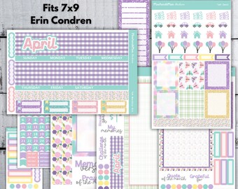 APRIL '24 SPRING SHIMMER Monthly Sticker Kit for E.C. 7x9 LifePlanner | Month View | Dashboard | Notes Page