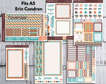 A5 NOVEMBER '23 RETRO Monthly Sticker Kit for EC A5 LifePlanner | Month View | Dashboard | Notes Page
