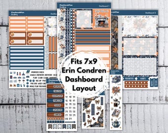 EC Dashboard FALL RETREAT Weekly Sticker Kit for Erin Condren 7x9 LifePlanner 26
