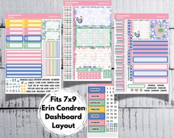 EC Dashboard MOTHER HEN Weekly Sticker Kit for Erin Condren 7x9 LifePlanner