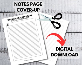 Notes Page Cover-Up for 7x9 Planners *DIGITAL DOWNLOAD*