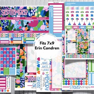 SEPTEMBER ARTSY LIFE &#39;25 Monthly Kit for Erin Condren LifePlanner | Month View | Dashboard | Notes Page