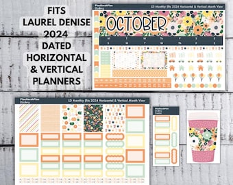 OCTOBER '24 PUMPKIN SPICE Sticker Kit for Laurel Denise 2024 Dated Horizontal and Vertical Planner Month View