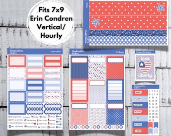 Vertical/Hourly LIBERTY Sticker Kit for Erin Condren 7x9 LifePlanner