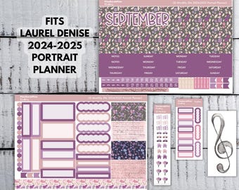 SEPTEMBER '24 SYMPHONY Sticker Kit for Laurel Denise 2024-2025 PORTRAIT Planner Month View