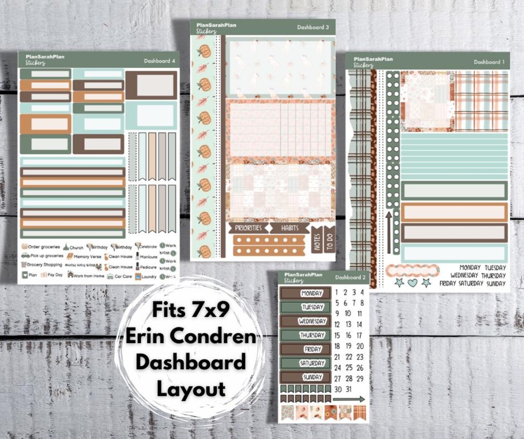 EC Dashboard COZY UP Weekly Sticker Kit for Erin Condren 7x9 ...