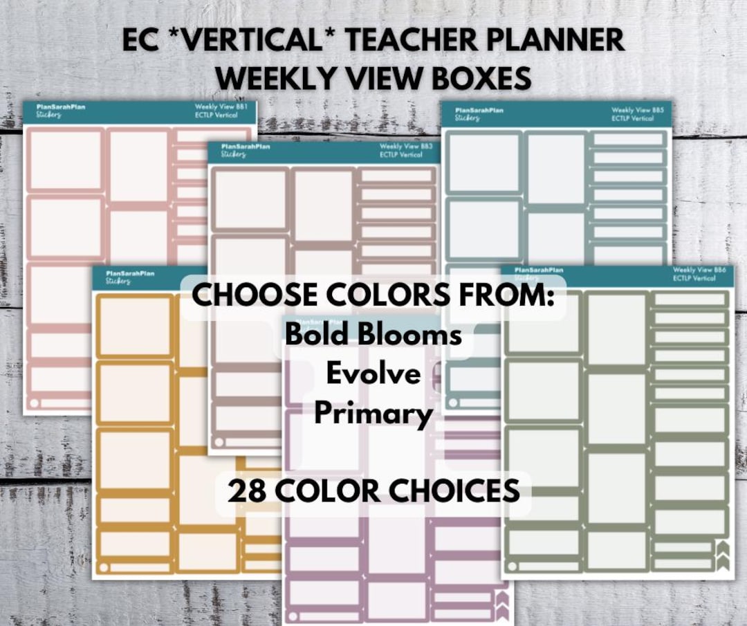 Weekly Boxes for EC VERTICAL Teacher Lesson Planner (ECTLP-V) - Etsy