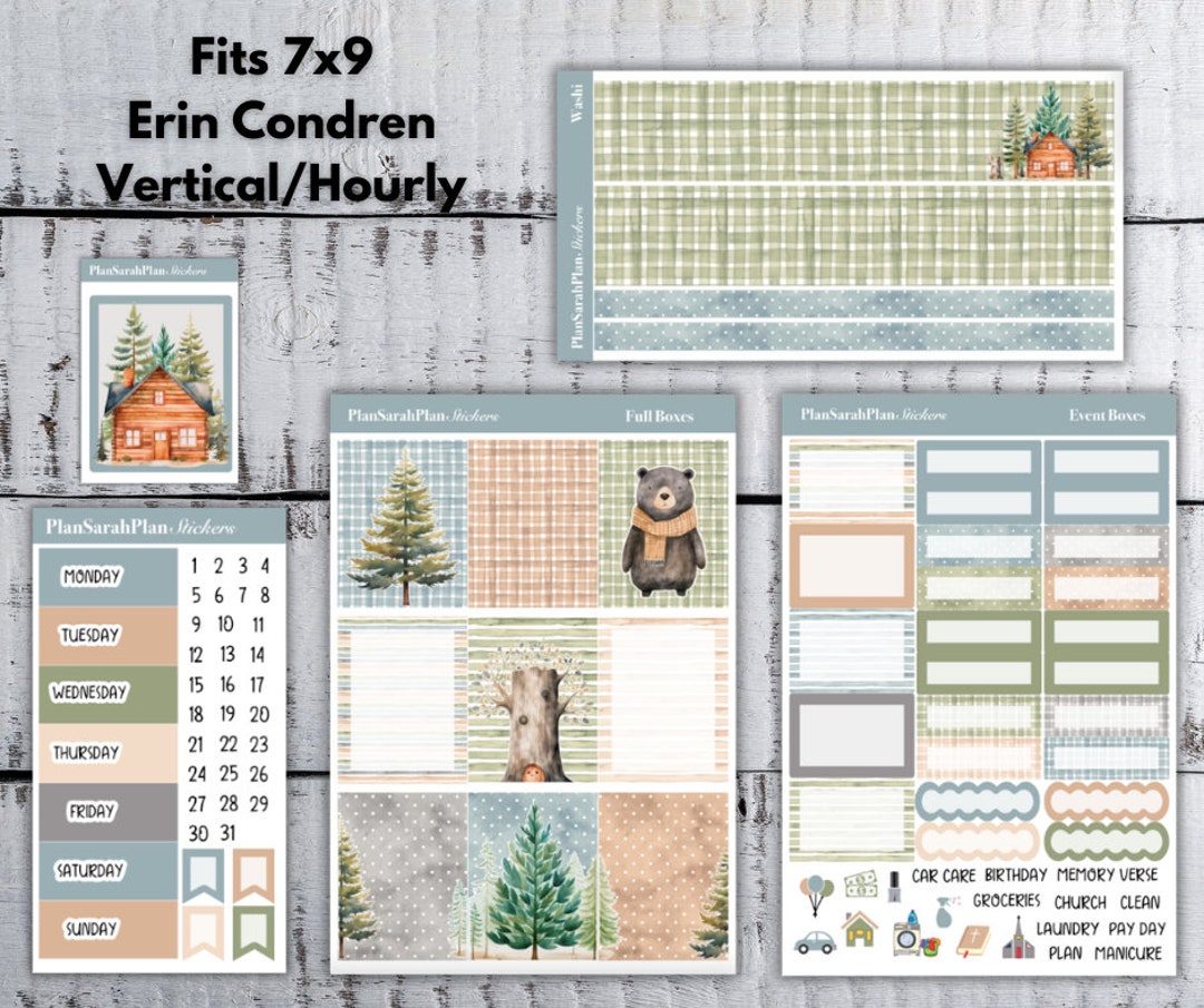 Vertical/hourly Winter Woodland Weekly Sticker Kit for EC 7x9 ...
