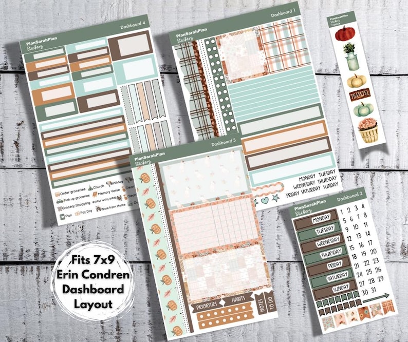 EC Dashboard COZY UP Weekly Sticker Kit for Erin Condren 7x9 ...