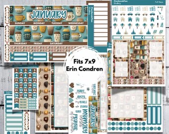 JANUARY '26 CUP of JOY Monthly Kit for Erin Condren LifePlanner | Month View | Dashboard | Notes Page