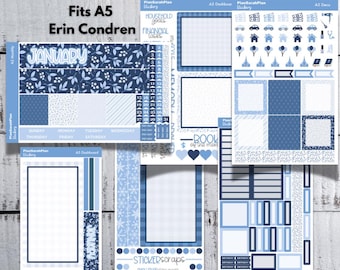 A5 JANUARY '25 Delft Pottery Monthly Sticker Kit for EC LifePlanner | Month View | Dashboard | Notes Page