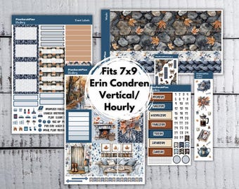 Vertical/Hourly FALL RETREAT Sticker Kit for Erin Condren 7x9 LifePlanner 2026