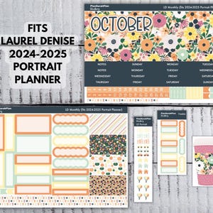 October 2024 PUMPKIN SPICE Sticker Kit for Laurel Denise 2024-2025 PORTRAIT Planner Month View
