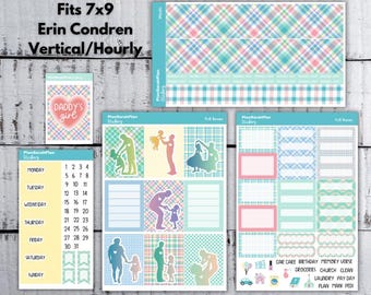 Vertical/Hourly DADDY'S GIRL Weekly Sticker Kit for Erin Condren 7x9 LifePlanner