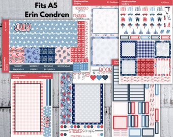 A5 JULY '24 FREEDOM Monthly Sticker Kit for EC LifePlanner | Month View | Dashboard | Notes Page