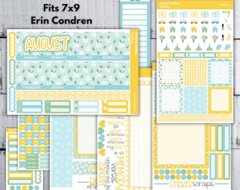 AUGUST '24 FRESH as a DAISY Sticker Kit for Erin Condren 7x9 LifePlanner | Month View | Dashboard | Notes Page