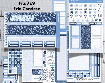 JANUARY '25 DELFT POTTERY for Erin Condren 7x9 LifePlanner | Month View | Dashboard | Notes Page