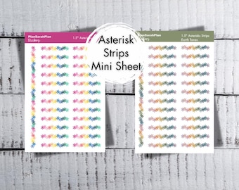 Asterisks Strips 1.5" Stickers Mini Sheet