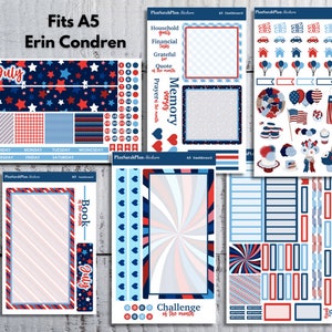 A5 July &#39;23 Freedom Monthly Sticker Kit for EC LifePlanner | Month View | Dashboard | Notes Page