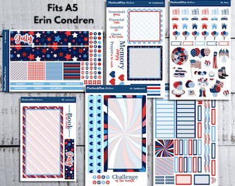A5 JULY '23 FREEDOM Monthly Sticker Kit for EC LifePlanner | Month View | Dashboard | Notes Page
