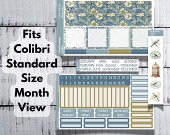 Colibri Any Month VINTAGE BIRDS for Month View | Standard Size Colibri Planners