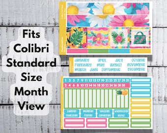 Colibri Any Month TROPICAL DREAM for Month View | Standard Size Colibri Planners