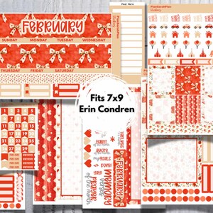 FEBRUARY '26 LOVELY COTTAGE Monthly Kit for Erin Condren 7x9 LifePlanner | Month View | Dashboard | Notes Page