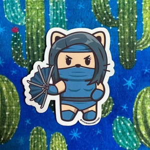 Kitana Kitty / Mortal Kombat Stickers / Cat Sticker / Vinyl Sticker
