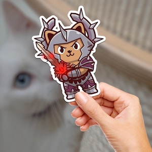 High Warlord Kitty / World of Warcraft / Cat / Hydroflask / Journaling / Scrapbooking / Vinyl Sticker / Laptop / Phone / Waterproof