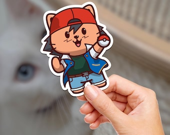 Anime Kitty Sticker: Wasserflasche, Laptop Aufkleber, Wasserflasche