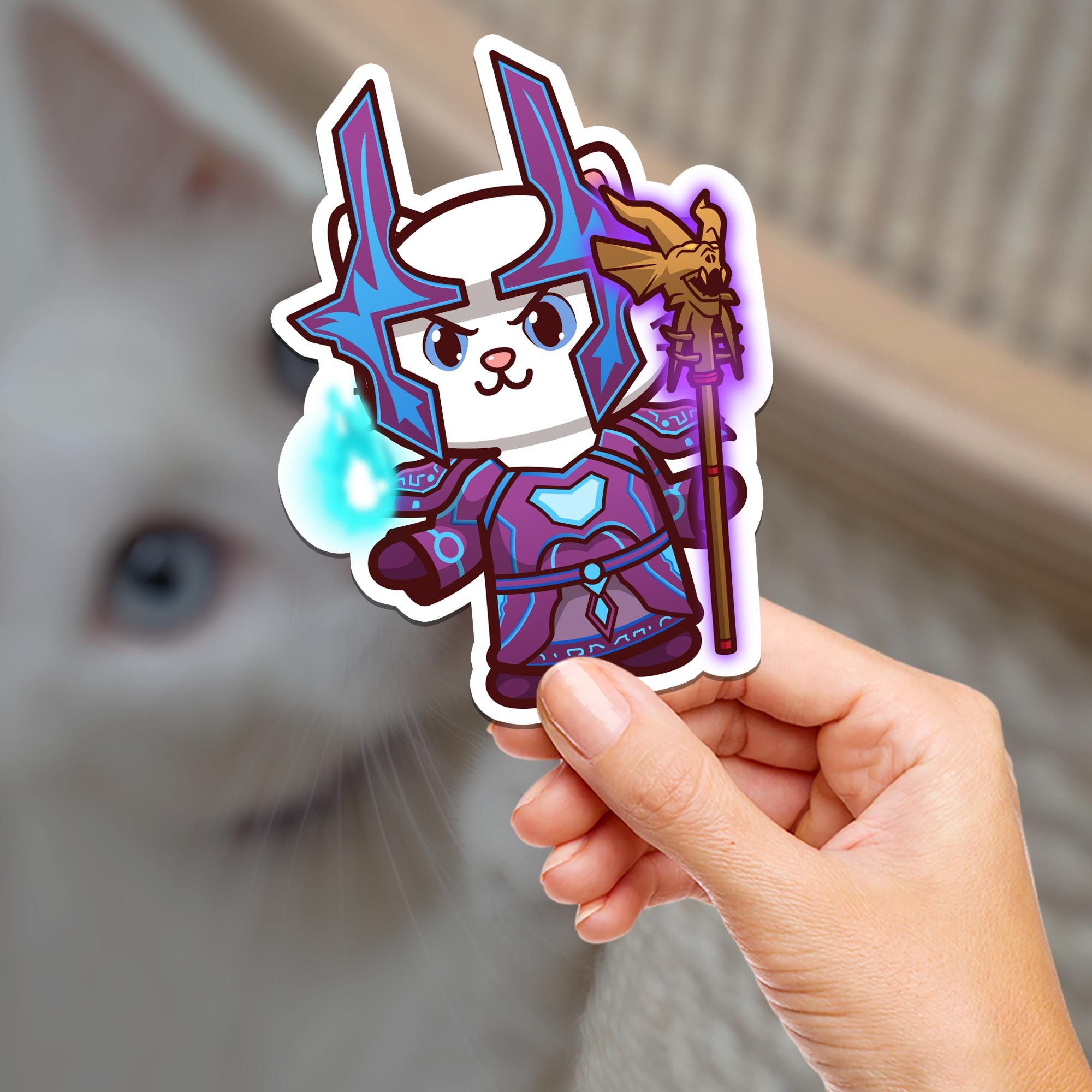 Tier 2 Mage Kitty / World of Warcraft / Cat / Hydroflask Sticker / Journaling / Scrapbooking / Vinyl Sticker / Laptop / Phone / Waterproof