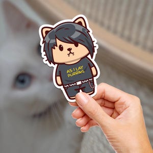 Emo Kitty / Chat / Autocollant Hydroflask / Tenir un journal / Scrapbooking / Autocollant en vinyle / Ordinateur portable / Téléphone / Imperméable / Gothique / Scène alternative