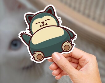 Adesivo de gatinho de anime sonolento: decalque de vinil à prova d'água