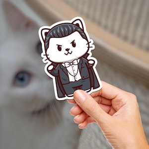 Dracula Vampir Kitty / Horrorfilme / Katze / Hydroflask Aufkleber / Journaling / Scrapbooking / Vinyl Aufkleber / Laptop / Telefon / Wasserdicht