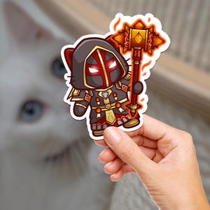 Tier 2 Paladin Kitty / World of Warcraft / Cat / Hydroflask / Journaling / Scrapbooking / Vinyl Sticker / Laptop / Phone / Waterproof