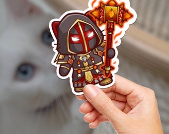 Tier 2 Paladin Kitty / World of Warcraft / Cat / Hydroflask / Journaling / Scrapbooking / Vinyl Sticker / Laptop / Phone / Waterproof